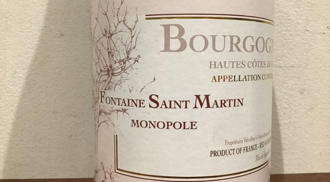 ワイン紹介 	ブルゴーニュ　オート　コート　ド　ニュイ　ルージュ　フォンテーヌ